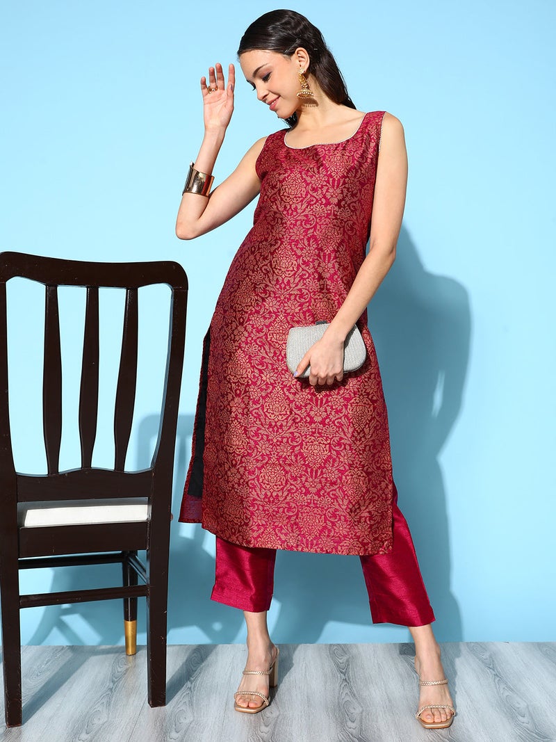 Ahalyaa Wine Kurta for Women - Image 1