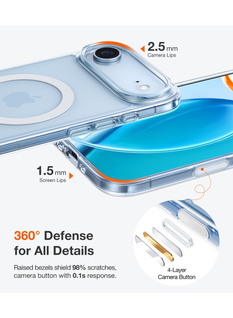 TORRAS Guardian-Mag Series iPhone 17 Air Clear Case, Magnetic Shockproof, Military-Grade, Anti-Yellowing - Clear - Image 4