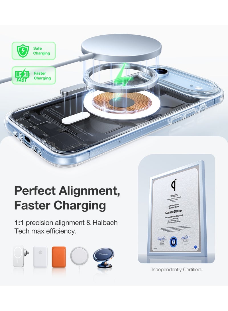 TORRAS Guardian-Mag Series iPhone 17 Air Clear Case, Magnetic Shockproof, Military-Grade, Anti-Yellowing - Clear - Image 2