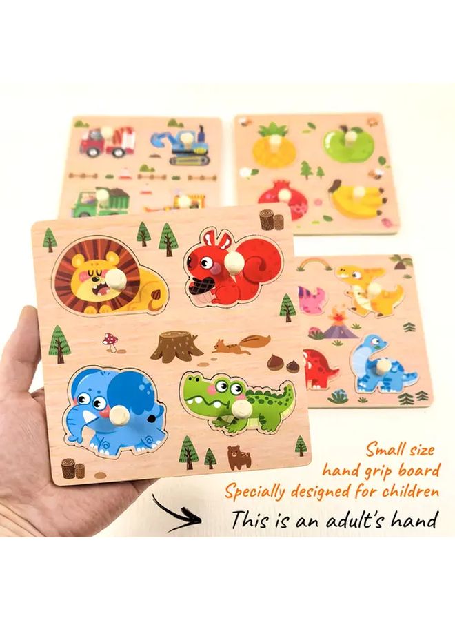 لوحة مطابقة الحيوانات لعبة لغز خشبية مهارات حركية دقيقة هدية تعليمية - Image 4