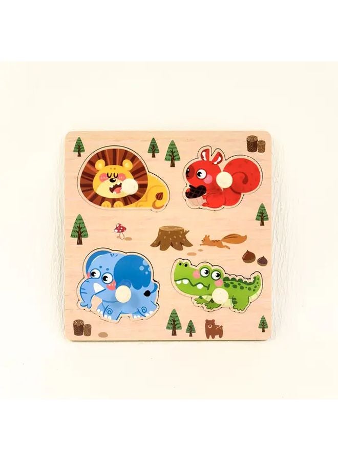 لوحة مطابقة الحيوانات لعبة لغز خشبية مهارات حركية دقيقة هدية تعليمية - Image 1