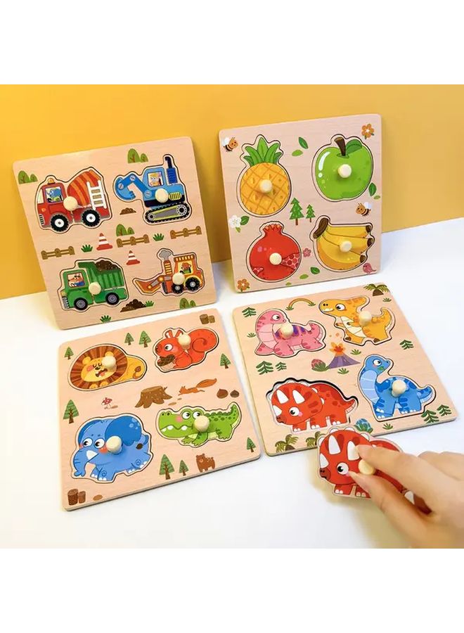 لوحة مطابقة الحيوانات لعبة لغز خشبية مهارات حركية دقيقة هدية تعليمية - Image 2
