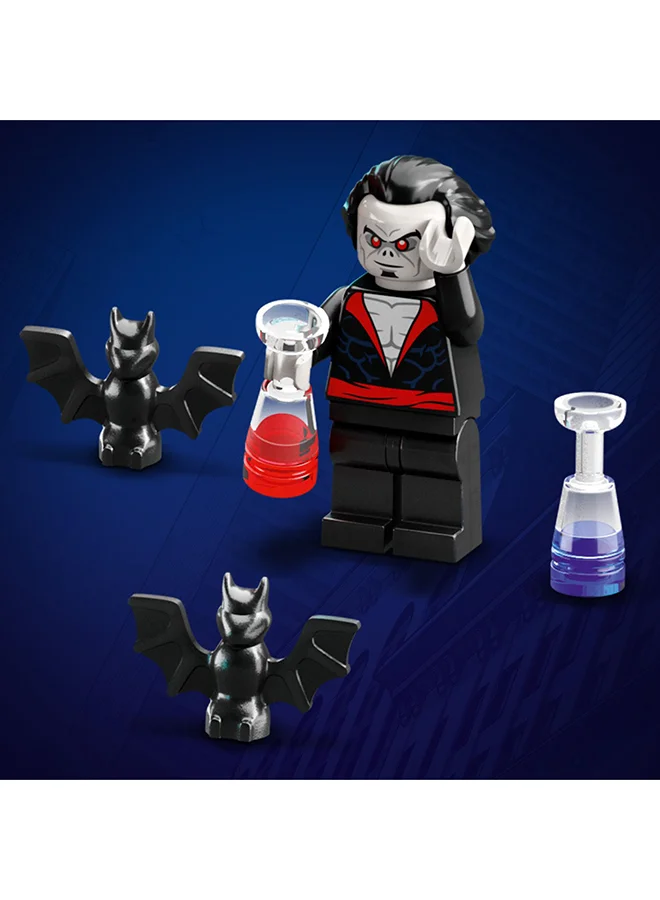 LEGO Marvel Miles Morales Vs. Morbius Building Toy Set; Adventures In The Spiderverse; Spider-Man Comic Book Action With 2 Minifigures And A Racer Car; Gift For Spidey Fans Aged 7+ (220 Pieces) 76244