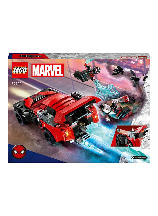 LEGO Marvel Miles Morales Vs. Morbius Building Toy Set; Adventures In The Spiderverse; Spider-Man Comic Book Action With 2 Minifigures And A Racer Car; Gift For Spidey Fans Aged 7+ (220 Pieces) 76244