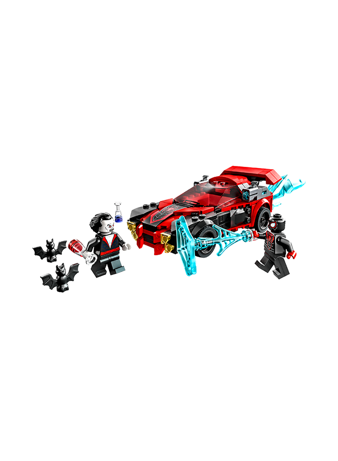 LEGO Marvel Miles Morales Vs. Morbius Building Toy Set; Adventures In The Spiderverse; Spider-Man Comic Book Action With 2 Minifigures And A Racer Car; Gift For Spidey Fans Aged 7+ (220 Pieces) 76244