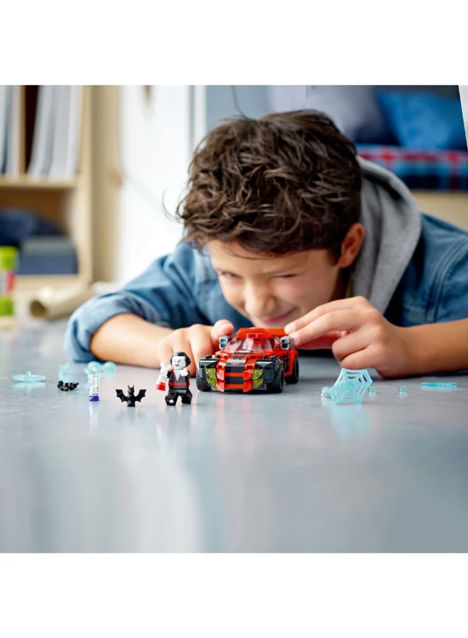 LEGO Marvel Miles Morales Vs. Morbius Building Toy Set; Adventures In The Spiderverse; Spider-Man Comic Book Action With 2 Minifigures And A Racer Car; Gift For Spidey Fans Aged 7+ (220 Pieces) 76244