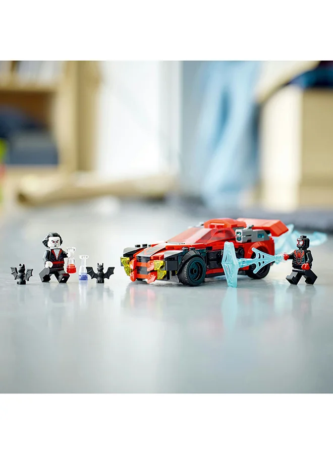 LEGO Marvel Miles Morales Vs. Morbius Building Toy Set; Adventures In The Spiderverse; Spider-Man Comic Book Action With 2 Minifigures And A Racer Car; Gift For Spidey Fans Aged 7+ (220 Pieces) 76244