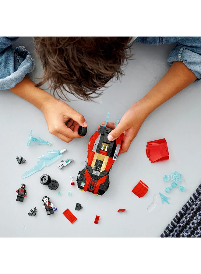 LEGO Marvel Miles Morales Vs. Morbius Building Toy Set; Adventures In The Spiderverse; Spider-Man Comic Book Action With 2 Minifigures And A Racer Car; Gift For Spidey Fans Aged 7+ (220 Pieces) 76244