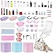 BeadRiver 77Pcs Dollhouse Bathroom Accessories Set Miniature Makeup Toiletries with Storage Cases Handbag Hair Dryer 112 Scale Doll House Decor for Girls - Image 2