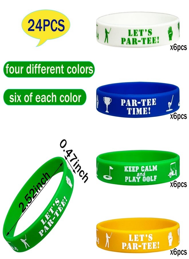FSHANEE 24Pcs Golf Rubber Bracelets Golf Sports Party Favors Golf Par-Tee Motivational Birthday Party Supplies Silicone Wristbands Golf Baby-shower Party Gift Bag Fillers Goodie Bag Stuff - Image 2