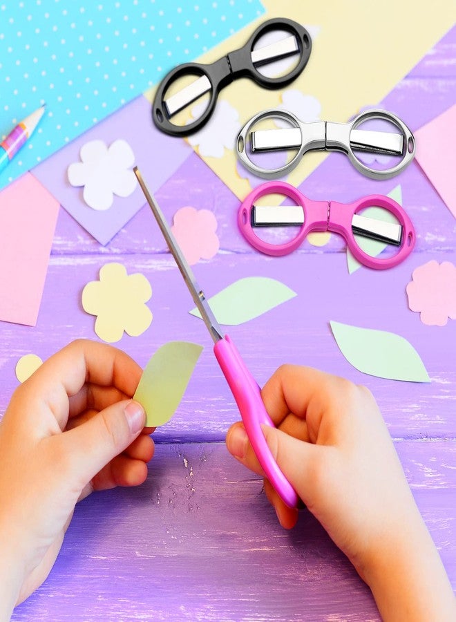 Minatee 50 Pcs Mini Folding Scissors Small Foldable Travel Stainless Steel Portable Shears Bulk Badge Scissors for Nurses Glasses Shaped Anti Rust Sewing Cutter for Christmas Nurse Week Gifts School Office - Image 5