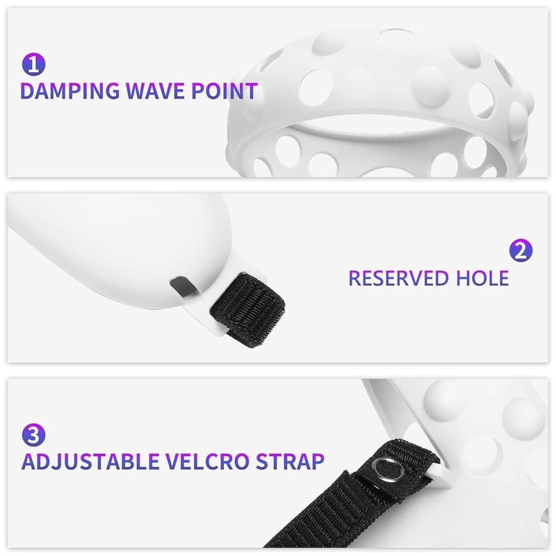 Careflection غطاء قبضة وحدة التحكم CAREflection Touch لجهاز Oculus Quest 2 / Oculus Meta Quest 2 VR، مضاد للانزلاق، مضاد للرمي، مقاوم للخدوش، غطاء واقي من السيليكون لعصا التحكم + حزام مفصل قابل للتعديل (أبيض) - Image 4