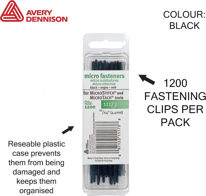 MicroStitch Fasteners Refill Pack - 1200 Black Micro Fasteners for Quick Hemming and Quilting - Image 2