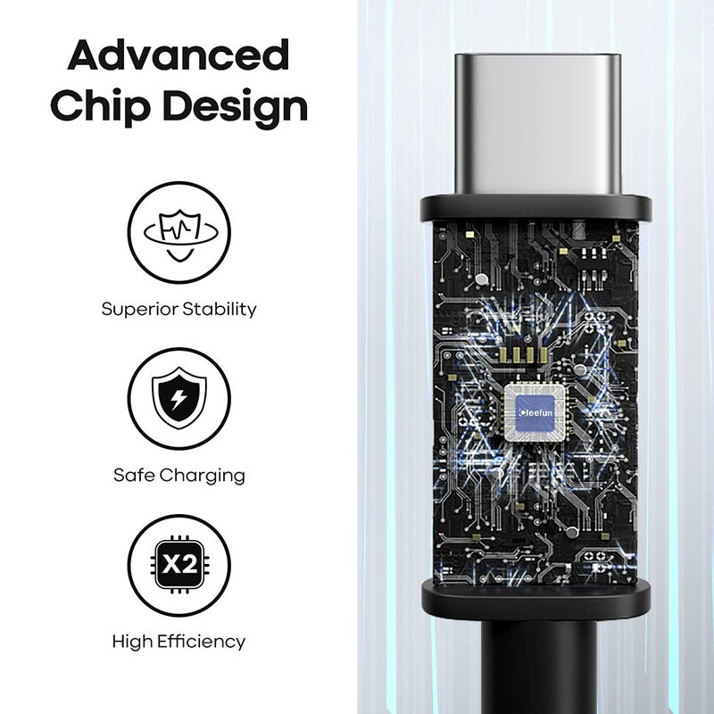 CLEEFUN كابل USB C طويل جداً من CLEEFUN، 26 قدم / 8 متر، كابل طاقة USB إلى USB C - كابل شحن من نوع C بطول 26 قدم (بدون بيانات) لهاتف USB-C، جهاز لوحي، PS5، سويتش والمزيد، مضفر من النايلون - Image 2