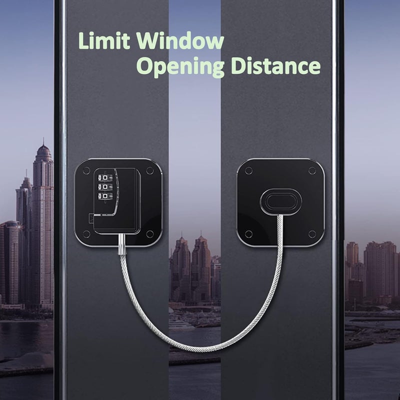 Refrigerator Lock with Password Fridge LocksLock for Fridge Freezer Cabinets and Drawers Air Oven Air Fryer Closets Windows 2 Pack Refrigerator LocksBlack  Square - Image 5