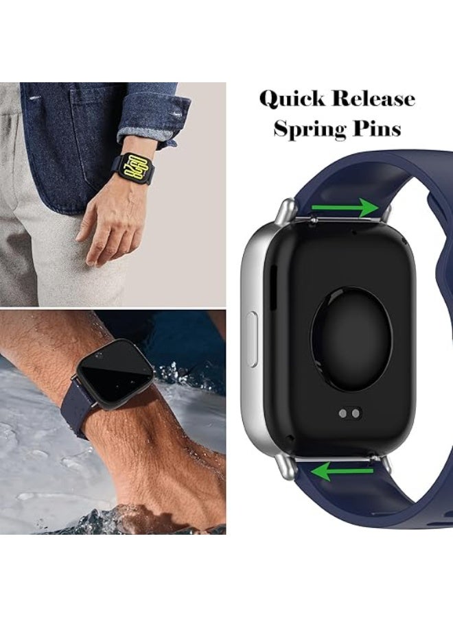 حَبْل تِك 4 قطع سيليكون حزام متوافق مع Redmi Watch 5 Active / Redmi Watch 5 Lite (أسود + أزرق فاتح + الوردي + أبيض) - Image 4