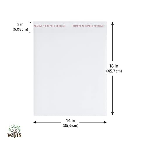 VETAS Transparent BOPP Self Adhesive Sealable Polybags for Saree, Shirt & Garment Packing –Large 14 x 18 Inch Polythene Bags – Clear Dust & Moisture Resistant Clothing Covers – Pack of 50 - Image 2