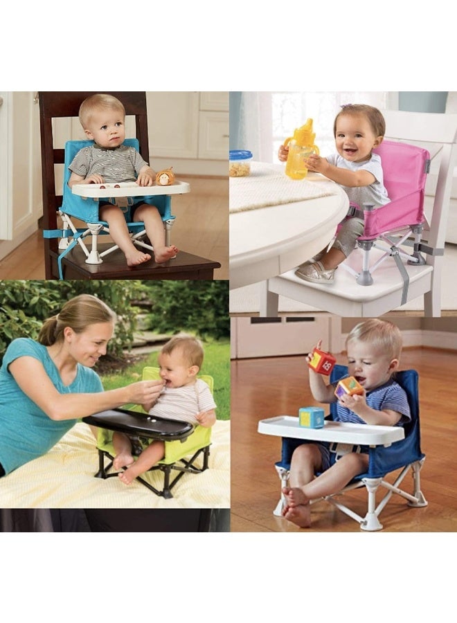 DUNISO Baby Booster Seat，Multifunctional Folding Portable Baby Dining Chair，Compact Toddler Feeding Chair with Removable Dining Tray，for Baby Travel,Playing,Beach,Picnic,Garden,Feeding - Image 2