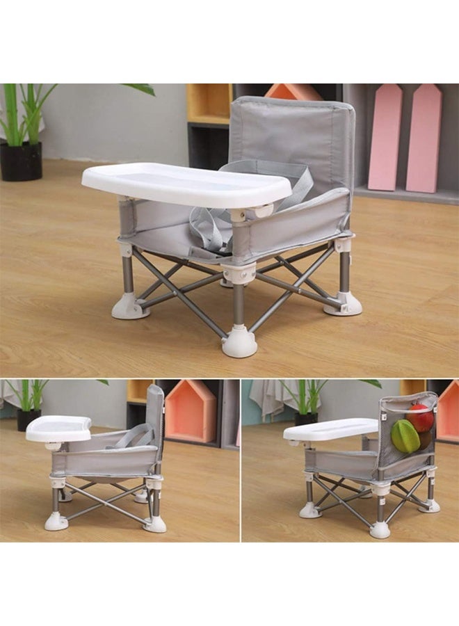 DUNISO Baby Booster Seat，Multifunctional Folding Portable Baby Dining Chair，Compact Toddler Feeding Chair with Removable Dining Tray，for Baby Travel,Playing,Beach,Picnic,Garden,Feeding - Image 3