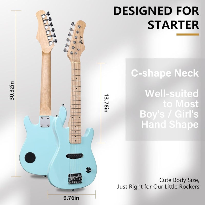 Winzz EGM100 30 Inches Real Kids Electric Guitar with Beginner Kit, Right Handed (Light Green) - Image 5