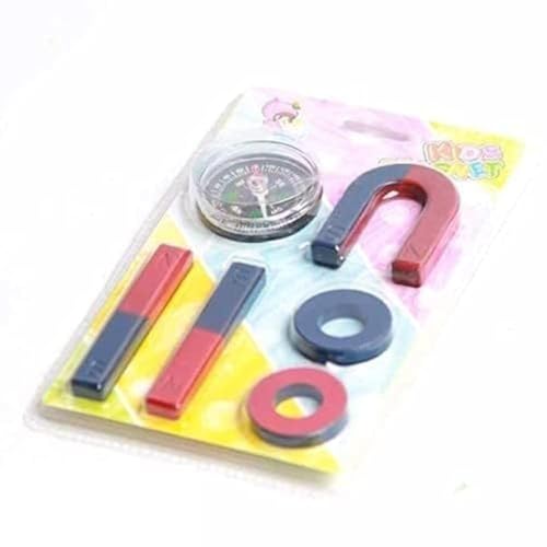 KRYTONE�6PCS Science Magnets Set for Education Science School Classroom Experiment Tools for Kids Including Bar/Ring/Horseshoe/Thread/Car Magnets (N0:-1) - Image 1