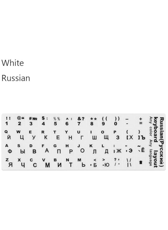 erorex Dustproof Waterproof Strong Viscosity English Russian Keyboard Layout Sticker for Laptop PC (White With Black Font)  - Image 2