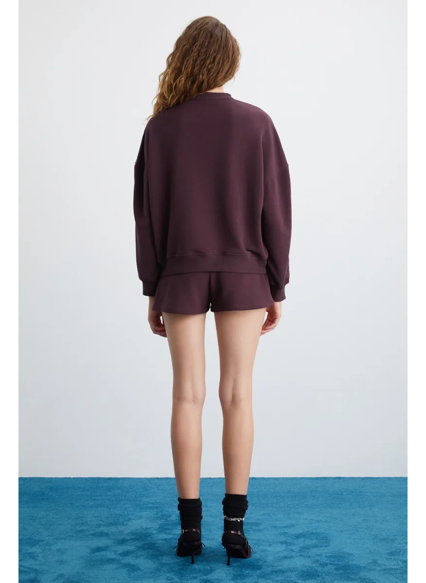 جريميلانج Keiry 3 Yarn Women's Dark Purple Sweatshirt