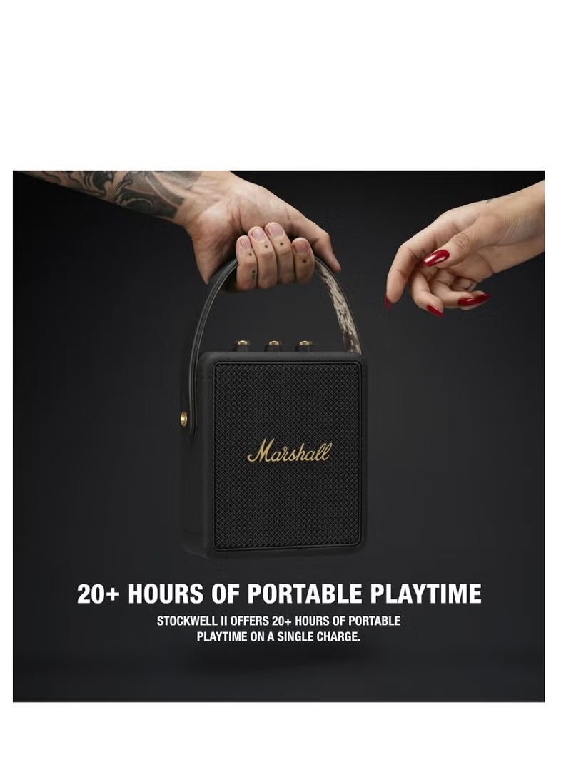 Marshall - Marshall Stockwell II Portable Bluetooth Speaker, Black and Brass - Image 1