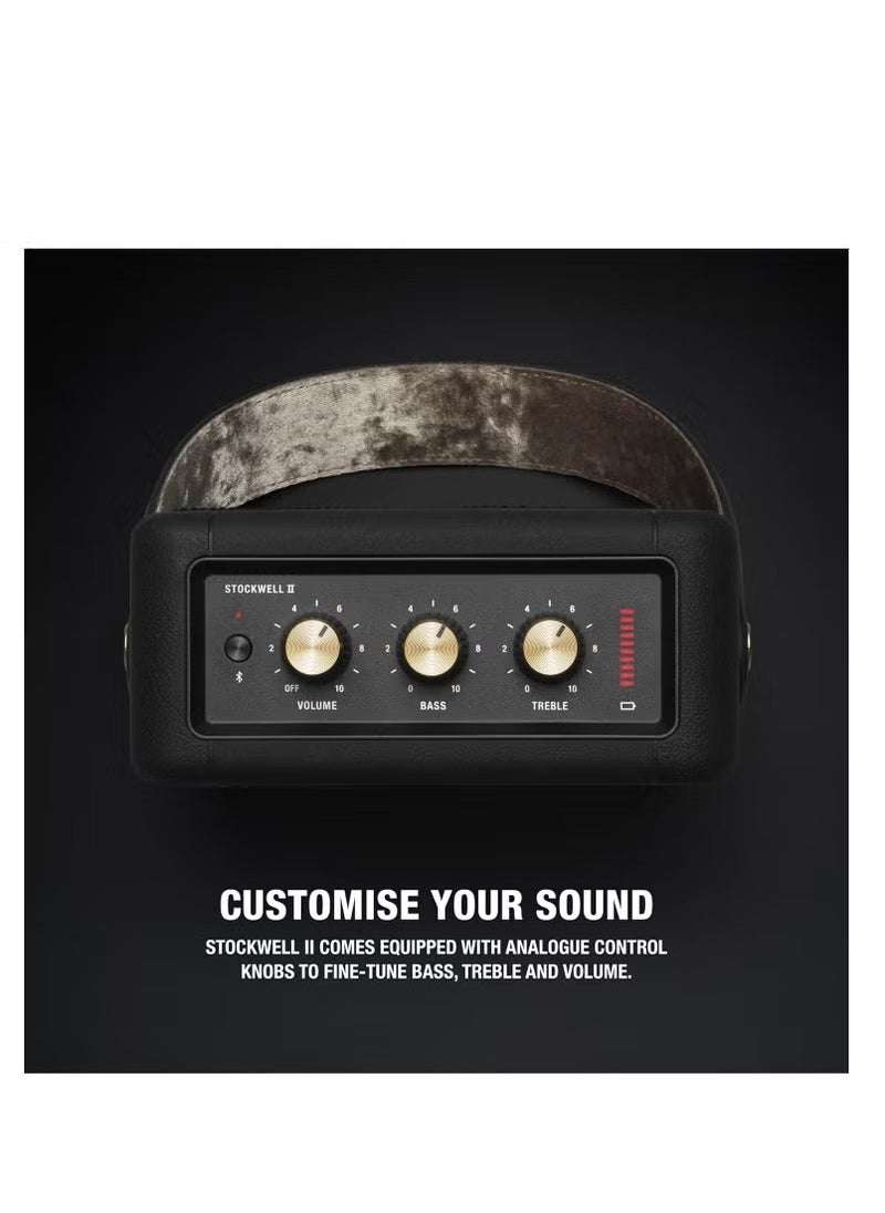 Marshall - Marshall Stockwell II Portable Bluetooth Speaker, Black and Brass - Image 1