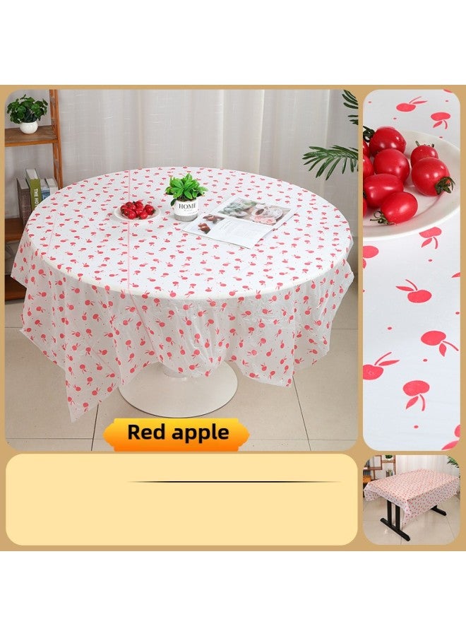 Disposable Tablecloth Round Table Plastic Tablecloth Printed Tablecloth Thickeneded Party Home Square Tablecloth Restaurant-Color:"red Apple" 1.6x 1.7m Sheets  - Image 1