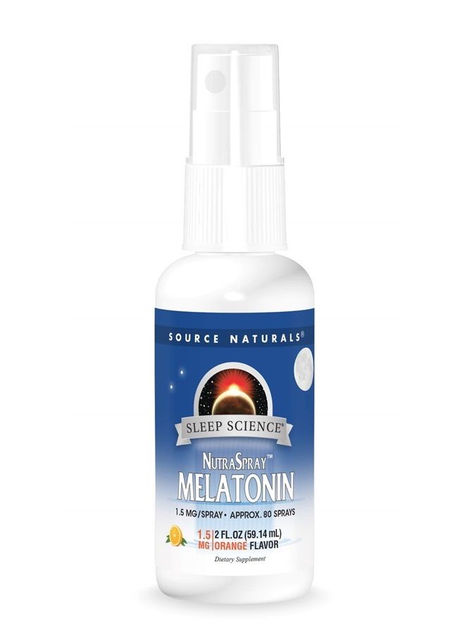 Source Naturals بخاخ نوترا سبرينغ بنكهة البرتقال 1.5 ملغ - 2 أونصة سائلة - Image 1