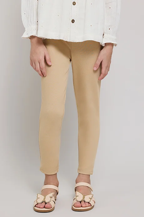 R&B Solid Knit Pants with Elastic Waist