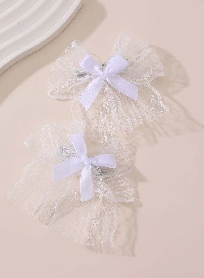 Take Two Set of 2 - Lace Bow Hair Clips