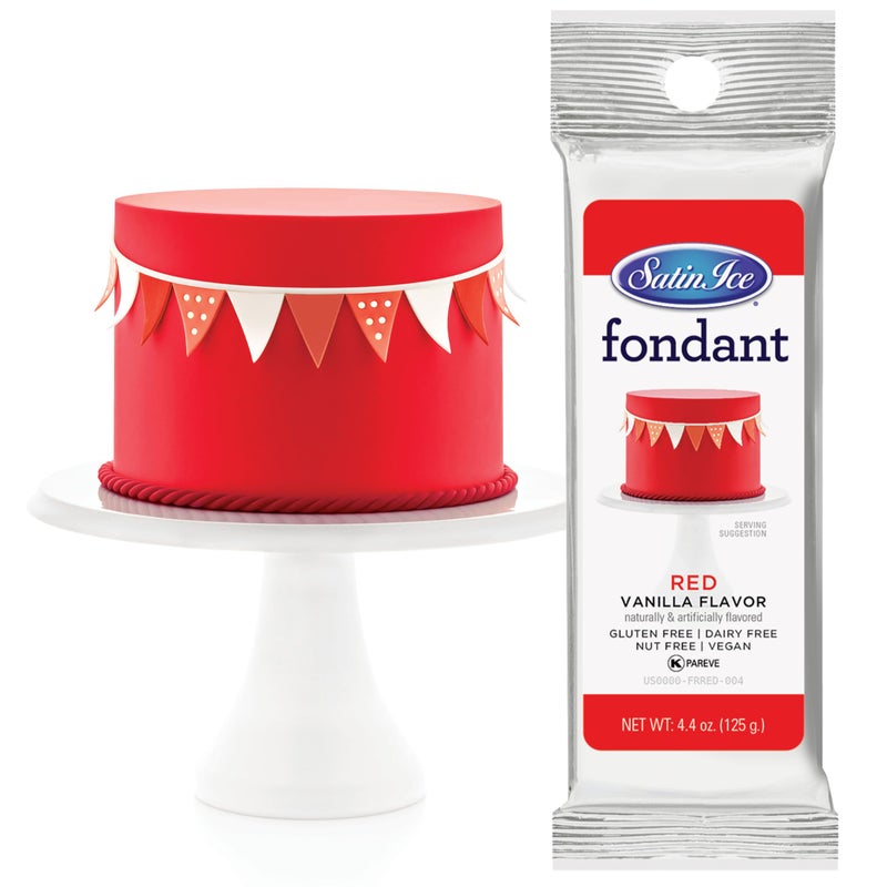 Satin Ice Red Fondant, Vanilla, 4.4 Ounces - Image 1