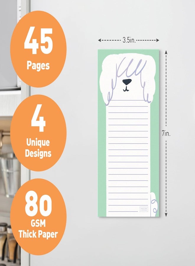 Sweetzer & Orange S&O Magnetic Notepads for Refrigerator 4 Pack - Magnetized journals for Fridge Sets, Sticky Notes for cooler- Magnet back sheets for freezer - 3.5” x 7”, 45 Pages - Image 3
