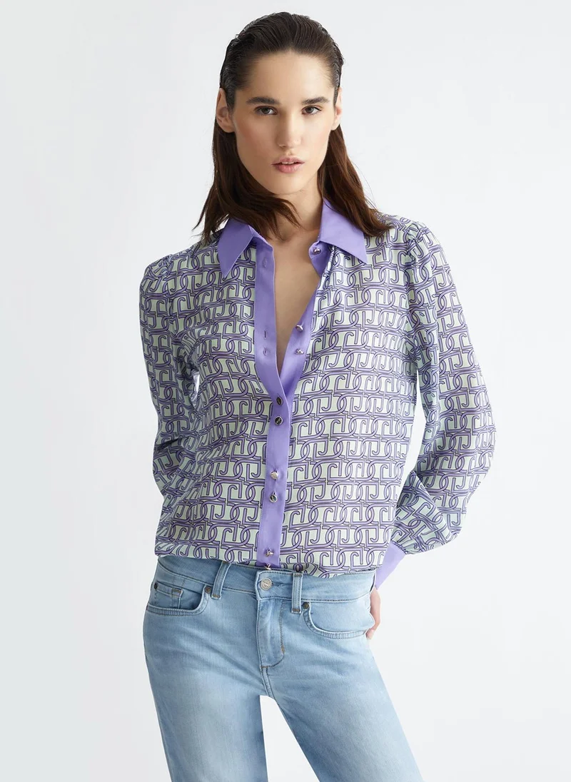 Liu Jo Monogram-print silk shirt