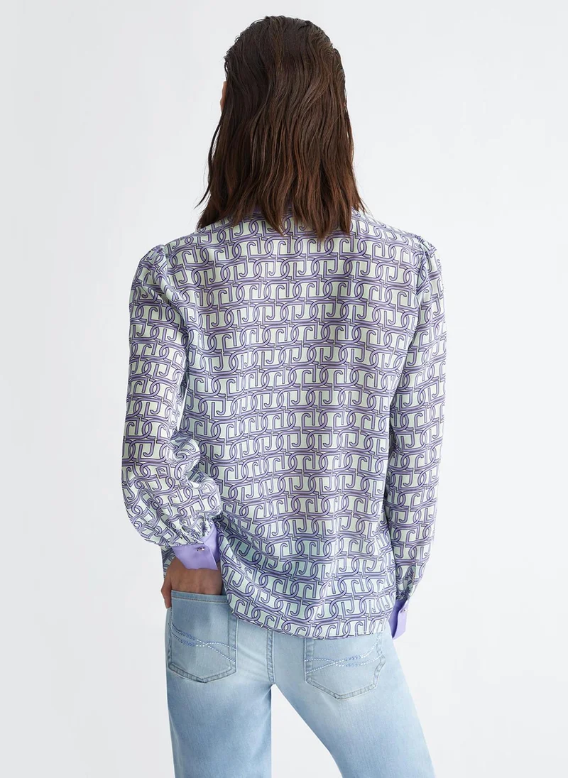 Liu Jo Monogram-print silk shirt