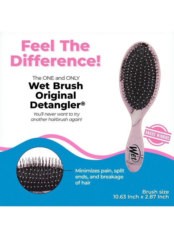 Wet Brush فرشاة شعر أصلية لفك التشابك، وردي غامق - لجميع أنواع الشعر - شعيرات IntelliFlex فائقة النعومة تنزلق عبر التشابكات بسهولة - مشط خالي من الألم للرجال والنساء - Image 2