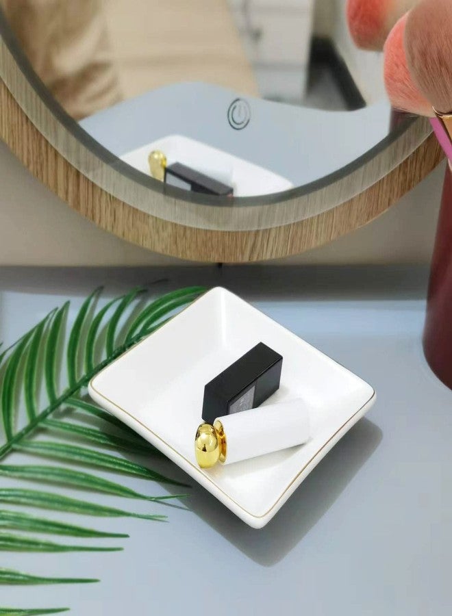 HANKOR Ceramic Jewelry Dish Tray, Decorative Trinket Tray Holder for Ring Earring Key, Gift for Women Girls, 4.7inch, White - Image 5