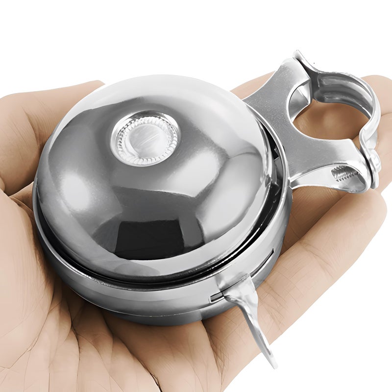 SABLUE Classic Vintage Bike Bell Cool Chrome Rotary Double-Sided Metal Handlebar Safety Cycling Retro Bicycle Tricycle Road Mountain Loud Ring Horn Crisp Clear Sound Alarm Tricycles Trike Ebike S0036 - Image 1