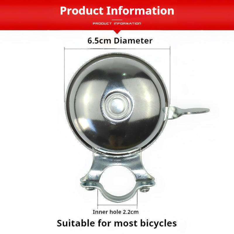 SABLUE Classic Vintage Bike Bell Cool Chrome Rotary Double-Sided Metal Handlebar Safety Cycling Retro Bicycle Tricycle Road Mountain Loud Ring Horn Crisp Clear Sound Alarm Tricycles Trike Ebike S0036 - Image 3