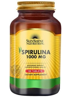 SUNSHINE NUTRITION Spirulina 1000 Mg Supports Overall Health Provides Antioxidant Support 100 Tablets 