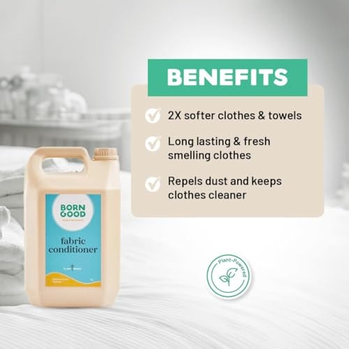 Born Good Industrial Grade Natural Fabric Conditioner | Japanese Cypress | 2X Softer Clothes | Long-Lasting Freshness | Plant-Based, Biodegradable, Non-Toxic | Gentle on Fabric, Safe for Skin | 5000ml - Image 2