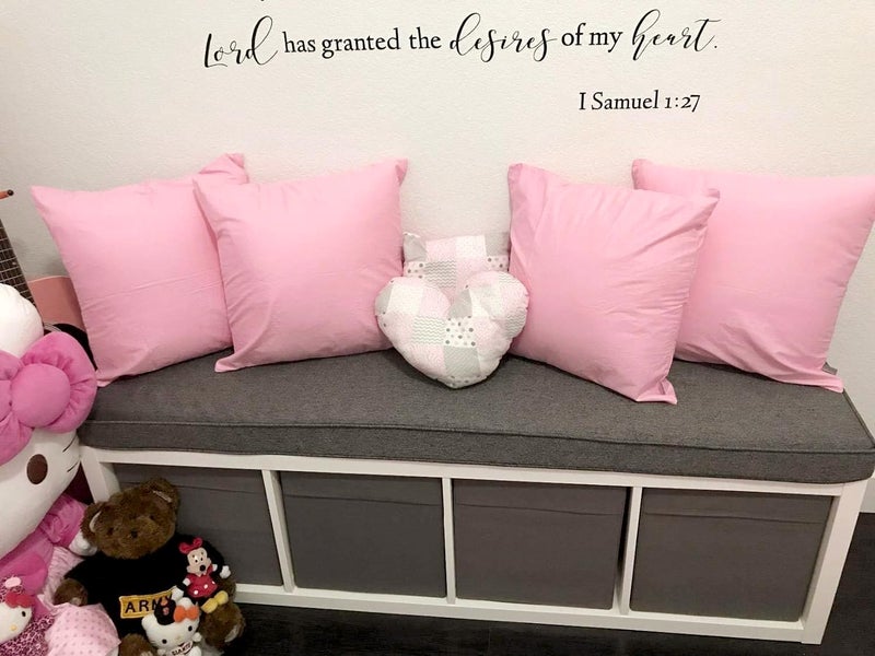 Thmyo 4-Pack 100% Cotton Comfortable Solid Decorative Throw Pillow Case Square Cushion Cover Pillowcases Sublimation Blank DIY Pillow Covers for Sofa(Only Covers, No Pillows)(18x18 inch/45x45cm,Pink) - Image 3