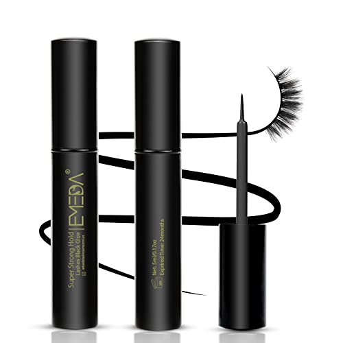 EMEDA 2 PCS Latex Free Eyelash Glue Waterproof Black Lashes Glue Super Strong Hold False Eyelash Adhesive Best Strip AdhesiveBlack 5ml5ml - Image 2