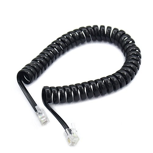 AIMIJIA Telephone Cord Detangler,AIMIJIA Black Coiled Telephone Handset Cord 6 Ft Uncoiled(1.1 Ft Coiled) and (Handset Cord+Detangler) - Image 2