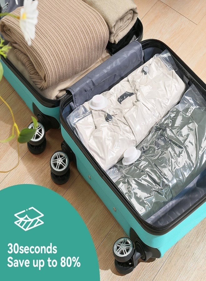 Kuqibao 10Pack Premium Vacuum Storage Bags with Electric Pump of Reusable Compression Bags, Double Zip Seal Special-Grip Clip,Travel Vacuum Sealer Bags, Rapid Vacuum for Clothes, Mattress, Blanket, Pillows Compression and Travelling(2Jumbo,2Large,3Medium,3Small)  - Image 5