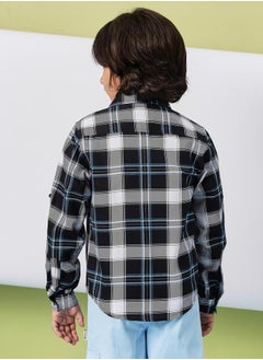 Stylo Bug Checked Roll-Up Sleeve Shirt by Styli  - Image 4