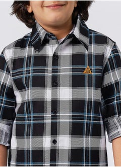 Stylo Bug Checked Roll-Up Sleeve Shirt by Styli  - Image 5