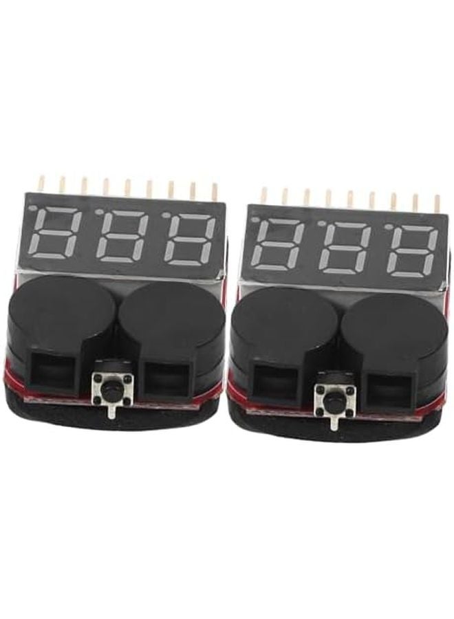2Pcs Lipo Battery Checker with Low Voltage Alarm Compact Monitor for Accurate Voltage Testing - Image 1